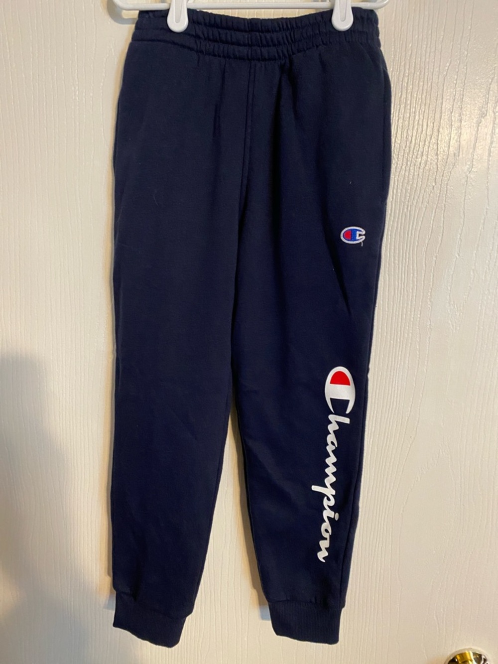 Champion Kids Navy Sweatpants with White & Red Logo